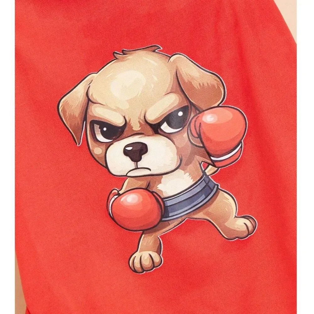 Dog Pet Super Hero Cape Shirt Graphic Prnt Halloween Costume Vest NWT Large